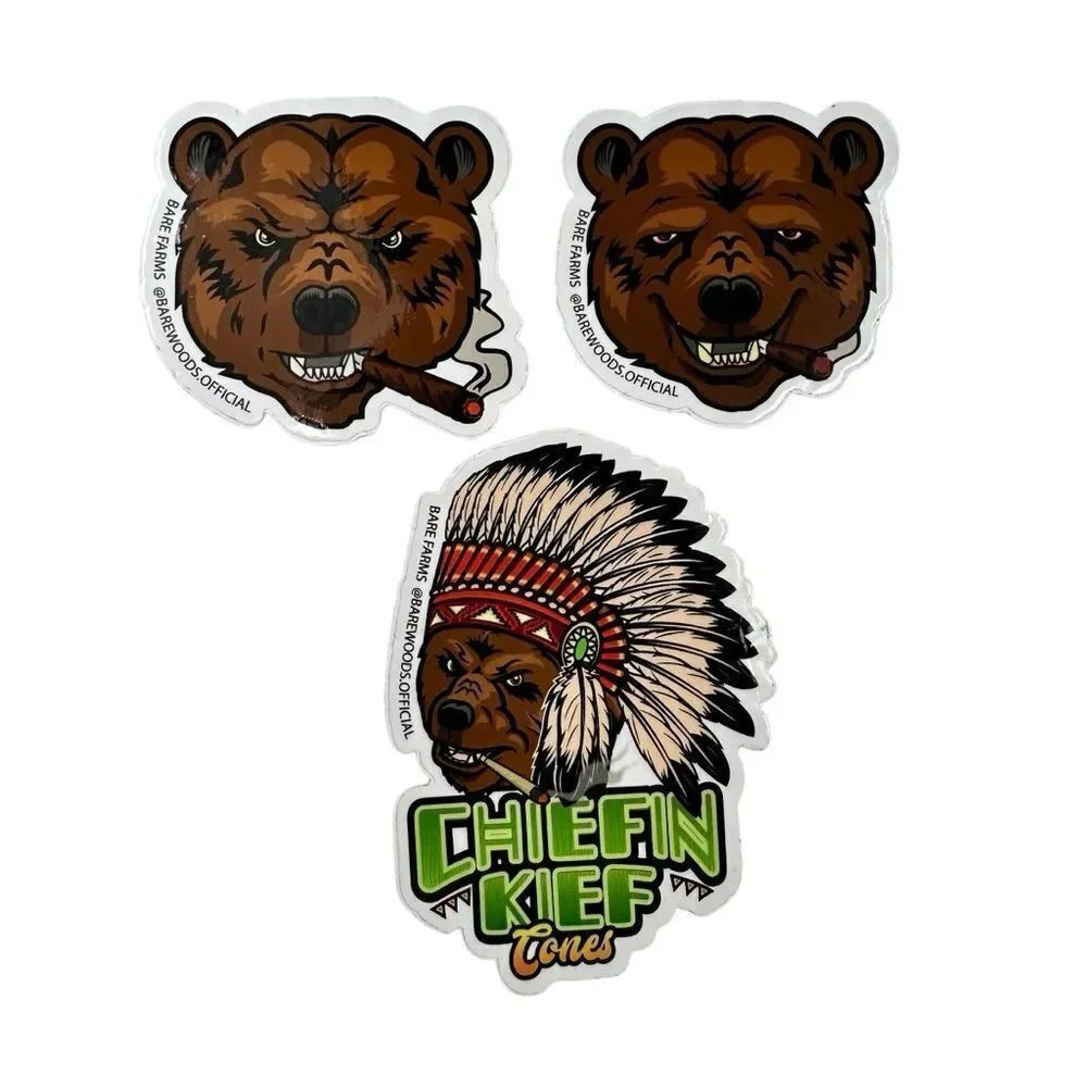 Chiefin Kief Cones Chief Keef Barewoods Bare Farms Stickers Lot Of 3